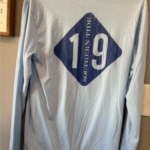 Southern Tide Sky Blue Graphic Long Sleeve Tee